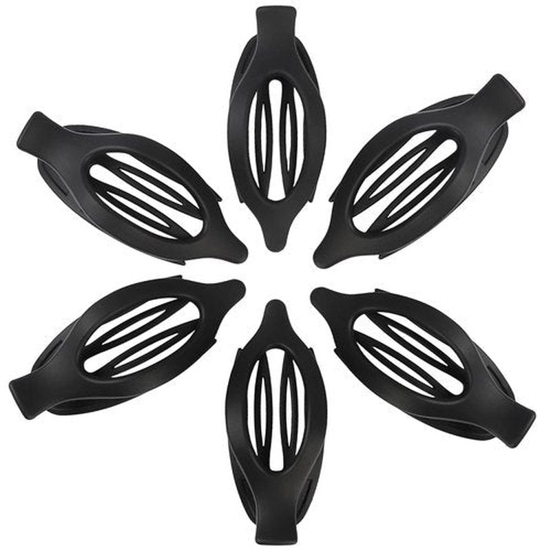 CHANDAT Flat Hair Clip 6 pcs Lay Down Claw Clips Hair Accessories for Women (Black)