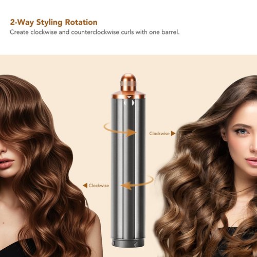 1.6 Inch Long Barrel Attachment for Dyson Airwrap, 40mm Curling Barrel Auto-Wrap Attachment for Dyson Airwrap HS01 HS05 HS08, Copper,971889-07