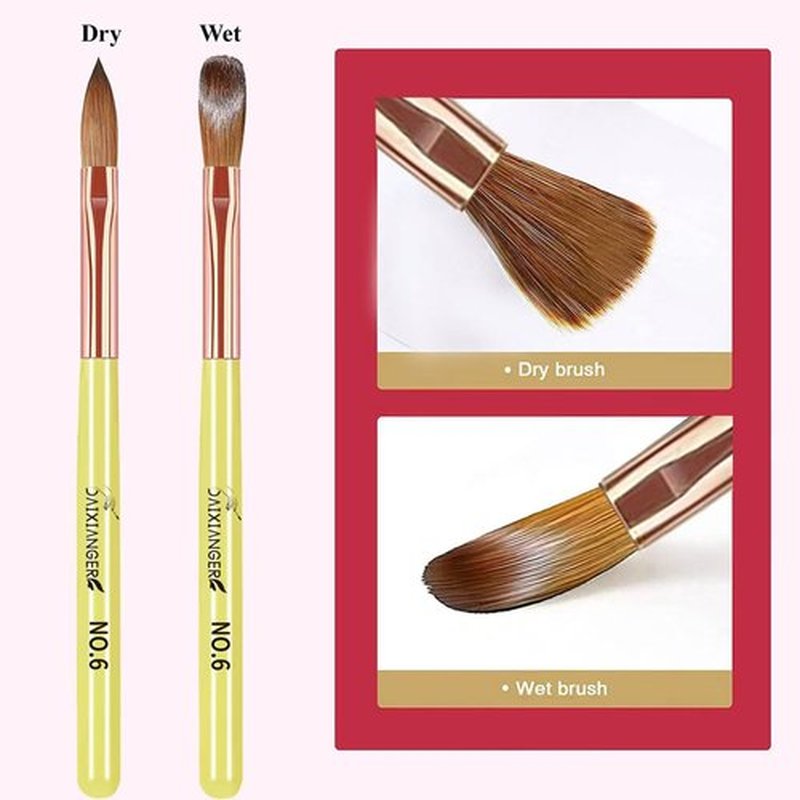 DAIXIANGER Acrylic Nail Brush Set, 9PCS Professional Nail Art Brushes for Acrylic Powder Application & 3D Nail Carving, Premium Nail Brushes Kit for DIY Home Salon Tools