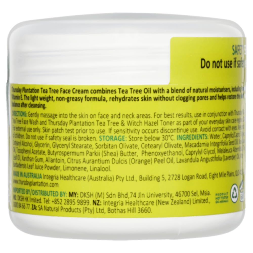 Thursday Plantation Tea Tree Face Cream with Rosehip and Vitamin E - 65 g
