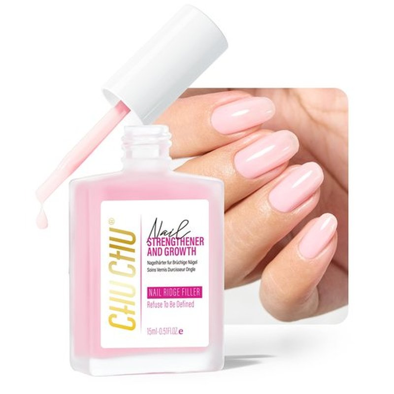 Nail Strengthener for Women: 8 in 1 Natural Nail Hardener Extra Strong and Growth - Pink Nail Polish Hardener Ridge Filler Concealer for Weak and Damaged Nails 15ml