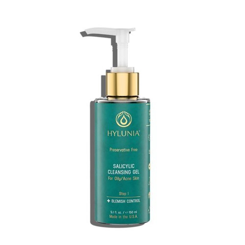 Hylunia Skincare Salicylic Facial Cleansing Gel - Deep Pore Cleanser for Oily Skin, 5.1 fl. oz.
