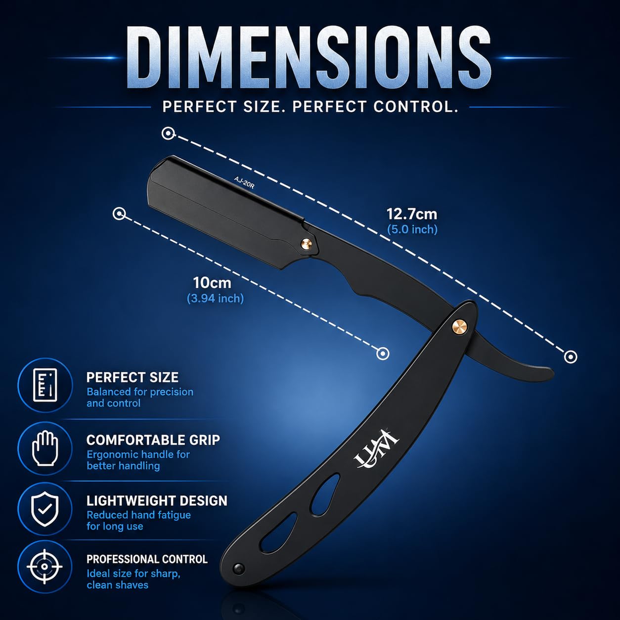 UM Supplies Straight Edge Razor Professional Barber Shaving Razor Kit With 10 Replaceable single Edge Blades