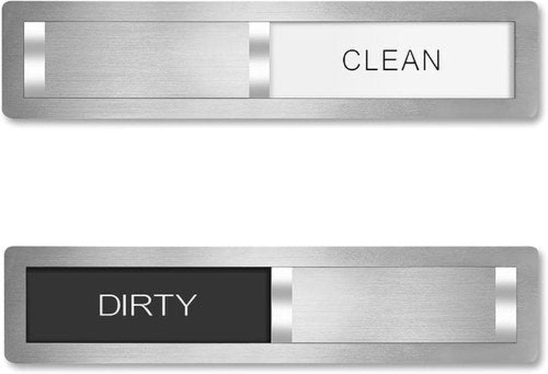 Skiennix Dishwasher Magnet Clean Dirty Sign - Stainless Steel Brushed Silver Indicator for Home Kitchen