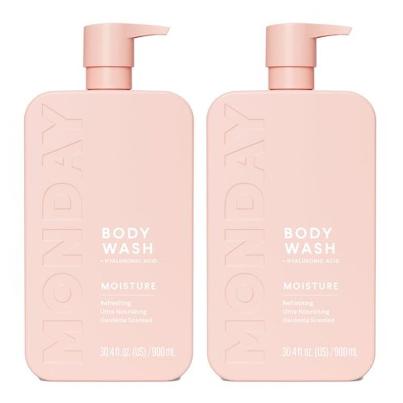 MONDAY HAIRCARE MOISTURE Body Wash with Hyaluronic Acid, Shea Butter, Coconut Oil & Grapefruit Extract for Normal to Dry Skin 900 mL (Dual Pack)