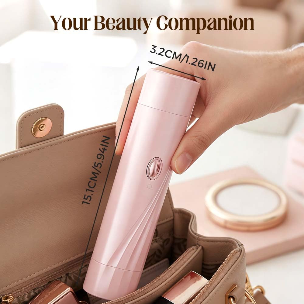 2-in-1 Electric Bikini Trimmer for Women, Waterproof Dual-Head Shaver & Epilator for Pubic, Underarm, Legs & Face, Rechargeable Painless Hair Removal (Pink)
