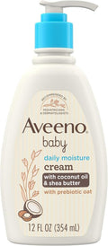 Aveeno Baby Daily Moisturizing Cream - Hypoallergenic Lotion with Coconut Oil & Shea Butter, 12 fl. oz