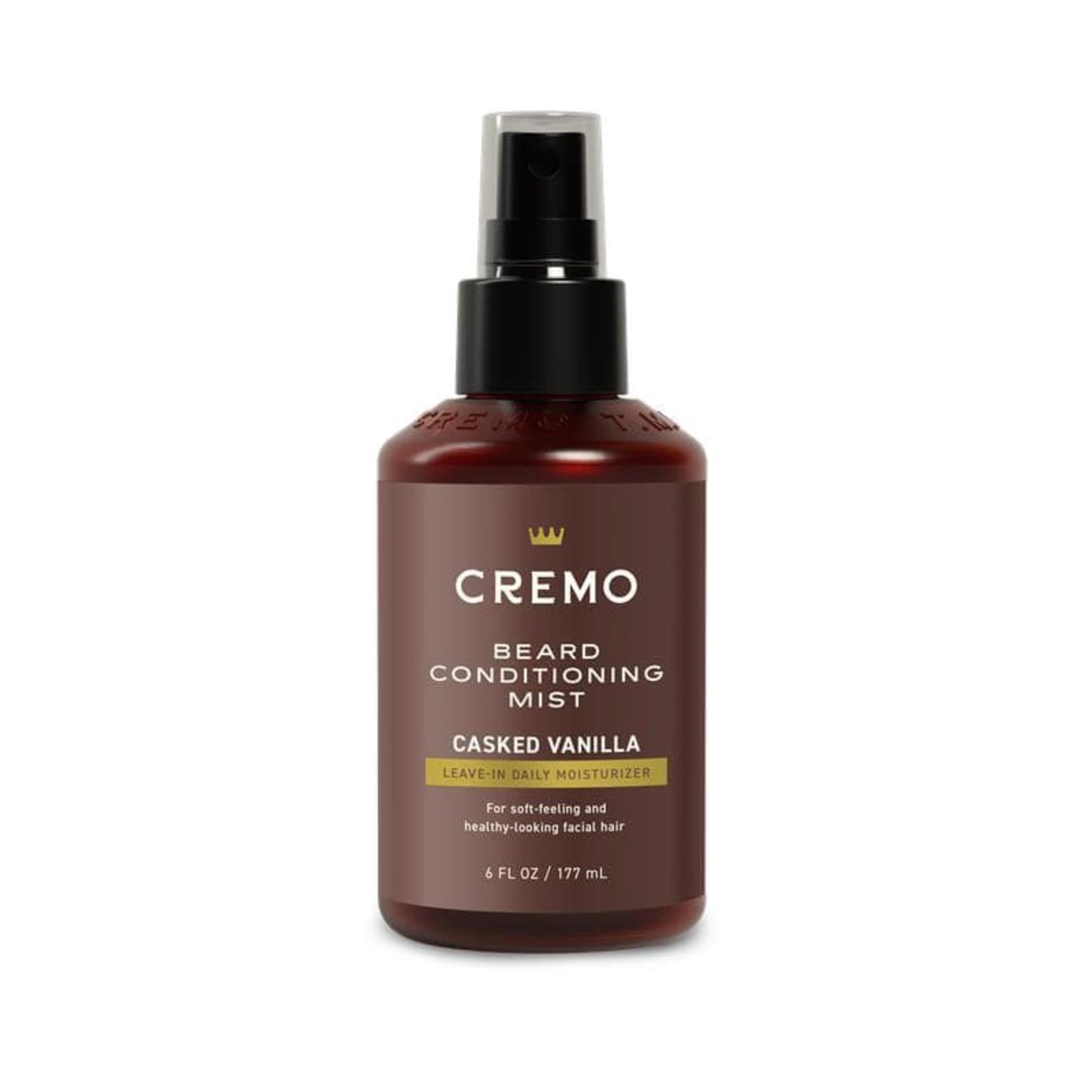 Cremo Casked Vanilla Leave-In Daily Beard Conditioning Mist - For Soft-Feeling and Healthy-Looking Facial Hair, 6 Fl Oz