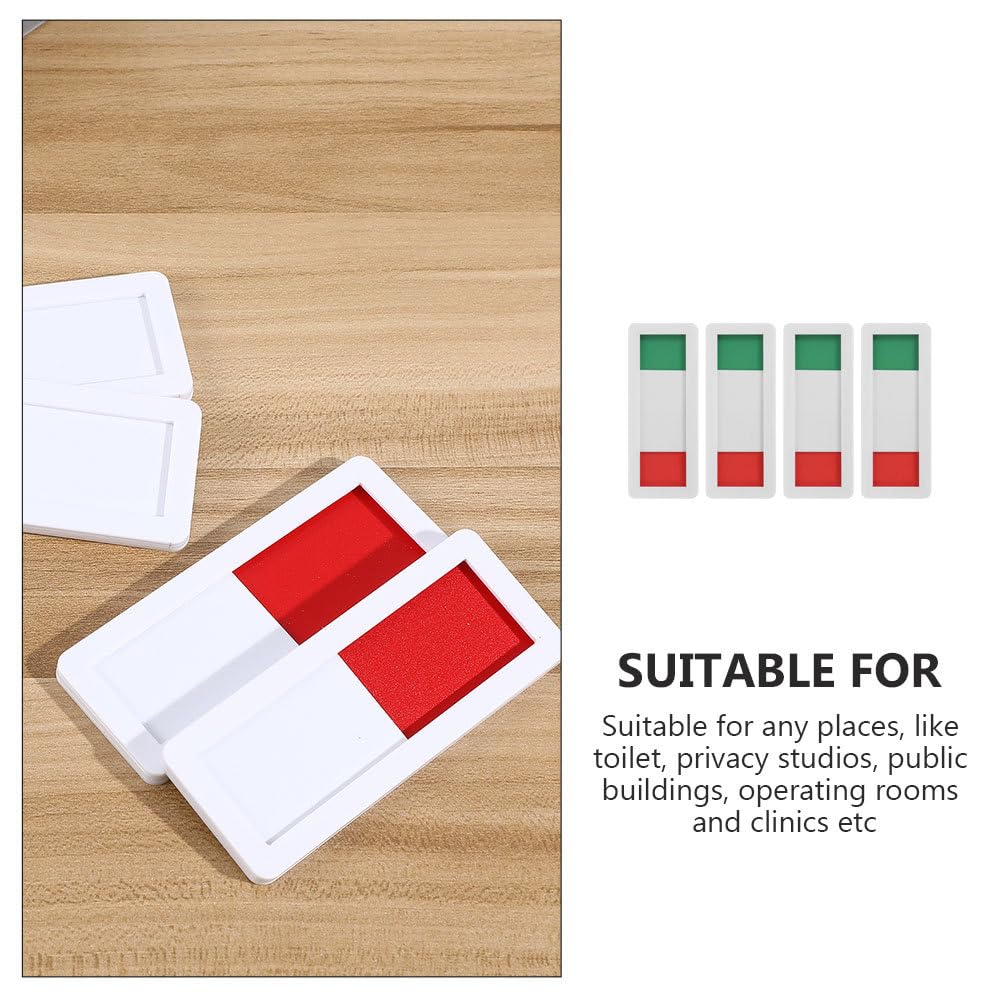 8 pcs Acrylic Open Closed Sign for Office Doors, Red/Green Slider Signs with Privacy Indicator for Meetings, White Background