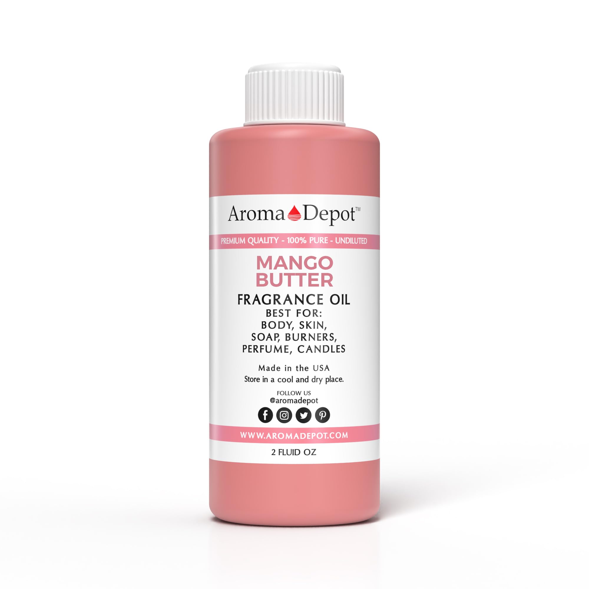Aroma Depot Mango Butter Perfume/Body Oil (7 Sizes) Our Interpretation, Premium Quality Uncut Fragrance Oil (2 Ounce Plastic Bottle (60ml))