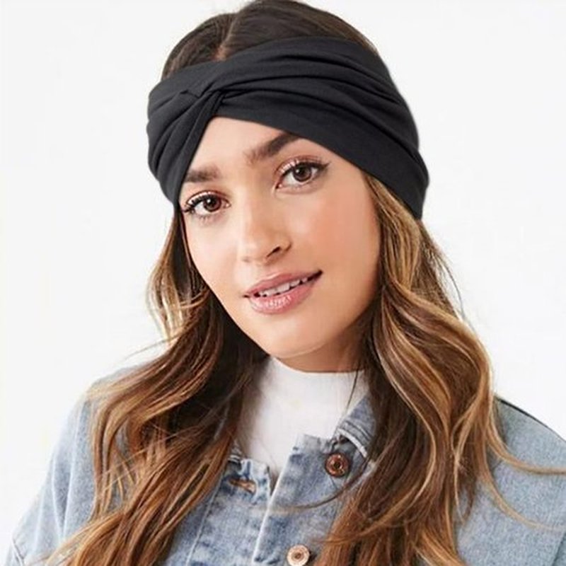 AQOKKA Extra Wide Headbands for Women Large Turban Headband Non Slip Boho Elastic Hairband Hair Twisted Knot Head Bands Accessories