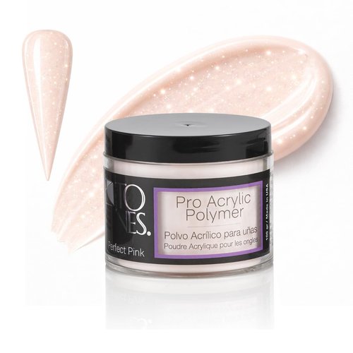 Tones Pro Acrylic Nail Powder, Perfect Pink (Soft Pastel Pink), (3.5 Fl Oz) - Long-Lasting & Non-Yellowing Polymer for Salon Quality Nail Extensions & 3D Art
