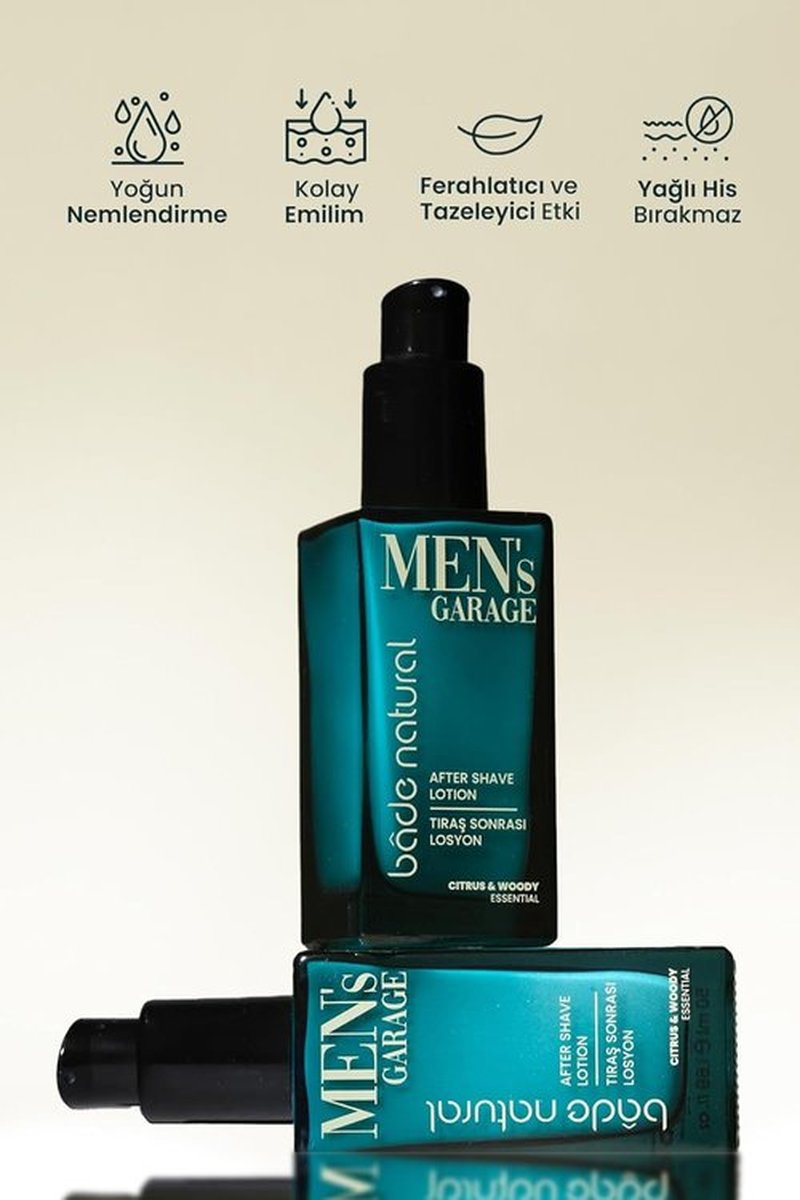 Bade Natural Men's After Shave Lotion - Refreshing & Soothing 50 mL Moisturizer with Natural Botanicals