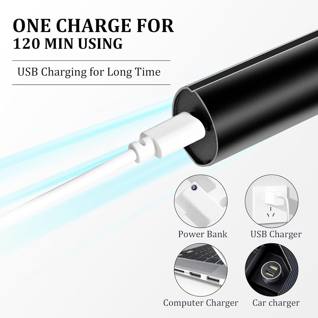 Portable Painless Electric Facial Hair Remover for Women – Waterproof Eyebrow Trimmer, Compact & Travel-Friendly (Black)
