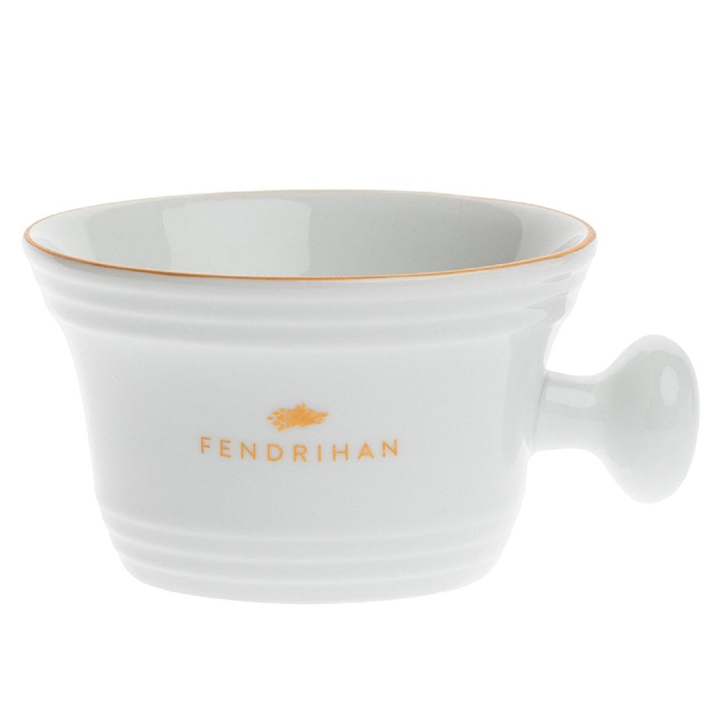 Fendrihan Porcelain Apothecary Shaving Mug, Hand-Painted Rim (Golden)