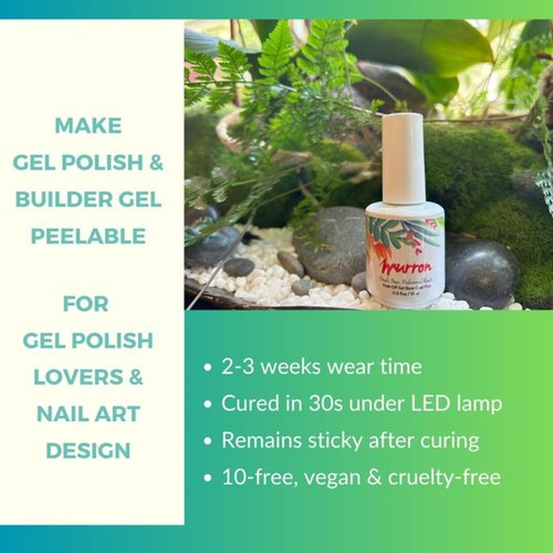 Peel Off Gel Base Coat Plus 15ml UV LED Light Non Toxic Vegan Cruelty Free New Upgraded Formula