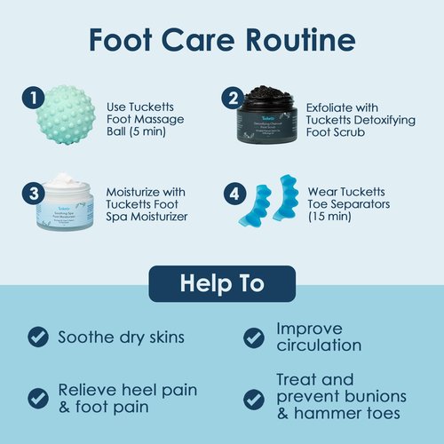 Tucketts Foot Care Spa Kit for Heel and Foot Pain Relief, Dry Skin, Bunions, Toe Correctors