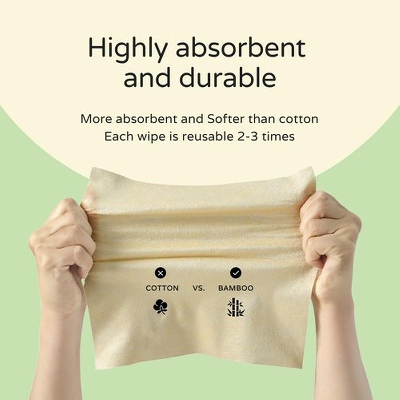 PoeticEHome Ultra-Soft Dry Baby Wipes 100pcs Facial Tissue Clean Towels for Sensitive Skin, Unscented & Unbleached Disposable Wash Cloths