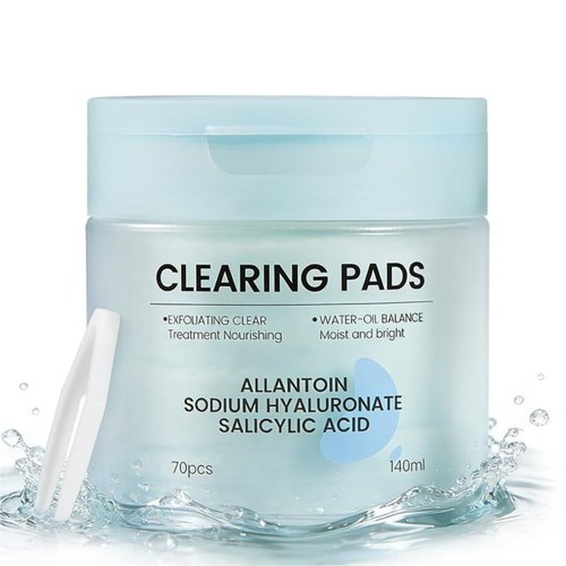 Salicylic Acid Pads-Gentle Pore Reducing, Soothing Skin Care Salicylic Acid Toner Pads, Oil Control and Exfoliation Deep Cleaning Facial Cleansing Wipes, Suitable for All Skin Types, 70 Count
