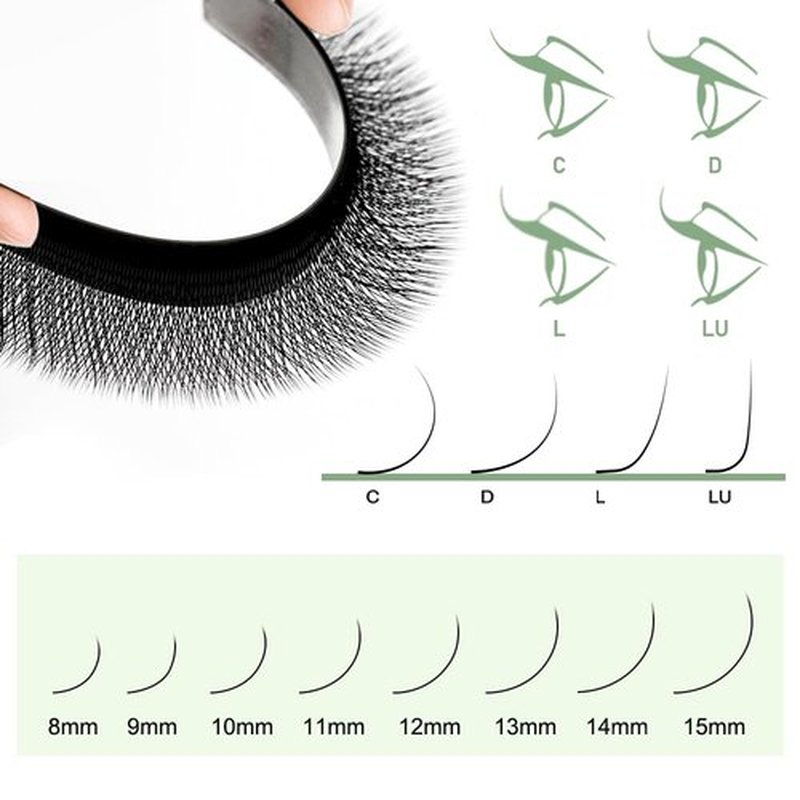 NATUHANA Eyelash Extensions 0.07 D Curl 8-14mm W Shaped Clover Classic Easy Fan Permanent Volume Lash Extensions Automatic Blooming Flower Lash,Professional Supplies for Lash Techs(4D,0.07-D,8-14 Mix)