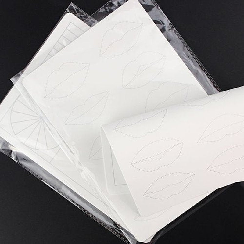3 pcs Thicken Silicone Lip Blushing Practice Skin Lip Tattoo Fake Skin Perfect for Permanent Makeup Lips (White Skin +Silver Printing)