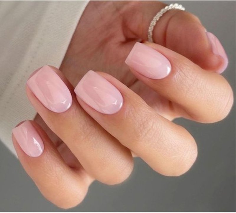 JMEOWIO Gel Nail Stickers Cream Pink Semi Cured Gel Nail Strips Wraps UV/LED Nails Art Design Decoration Accessories