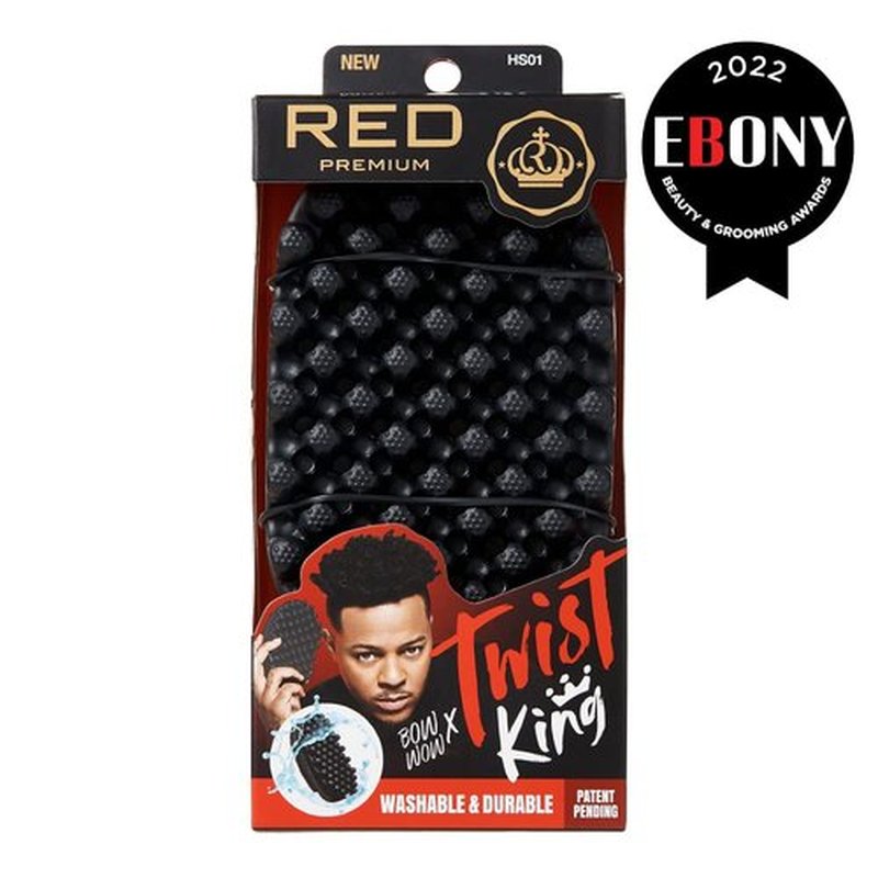 Red by Kiss Bowwow Twist King - Premium Luxury Twist Styler Comb Brush for Afro & Curly Hair | Durable & Washable