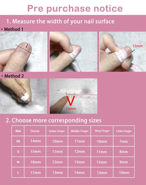 Handmade Press on Nails - Medium Pointed Almond Shape, Fake Nails Short Oval, Reusable Acrylic Stick on False Nails Kit for Women/K07-M