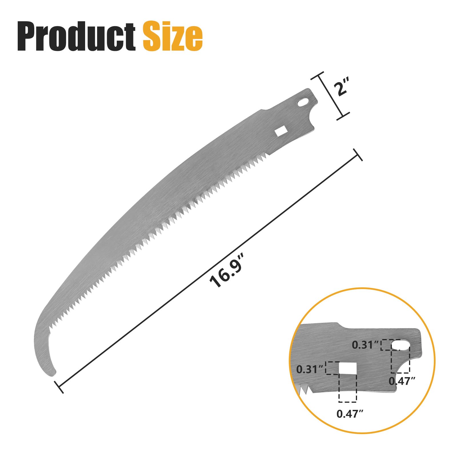 GJK 15 Inch Pole Saw Blade Replacement for Fiskars Pruning Saws and Tree Pruners, Pruning Saw Blade with Power Tooth Design, Garden Saws Part