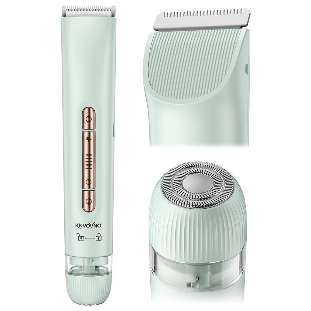knvovno Electric Bikini Trimmer for Women - Body Hair Razor, Sage Green