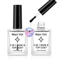 Major Dijit Clear Base & Top Coat 2-in-1 Nail Polish - Quick Dry, Long-Lasting High Gloss Formula | 0.5 Fl Oz