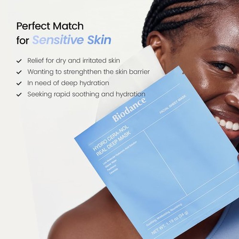 **BIODANCE Hydro Cera-nol Deep Hydrating Overnight Face Mask - Soothing Sunburn Relief | 1.19oz (34g) x4ea**