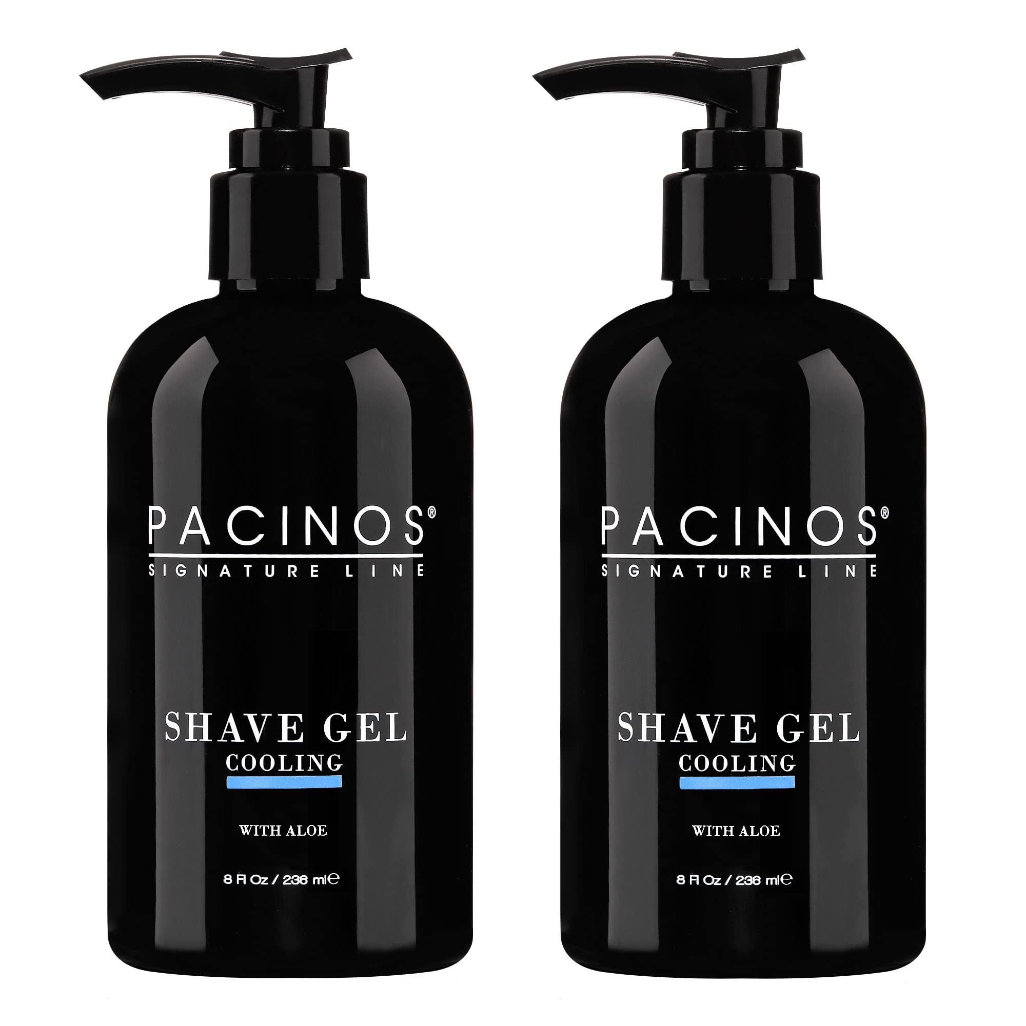 Pacinos Shave Gel - Cooling Gel with Aloe Vera - Moisturizing Mens Shaving Gel - 8 Fl. Oz