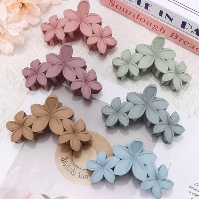 Ahoney 6PCS Flower Hair Clips for Women Strong Hold Nonslip, Big Flower Claw Clip for Thick Hair, Hawaiian Hibiscus Cute Hair Clips Beach Hair Accessories for Women Girls 11