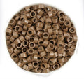 Non-Slicone Screw Thread Micro Ring Beads for Hair Extensions Applications 5 Color Optional (1000Pcs, Light Brown)
