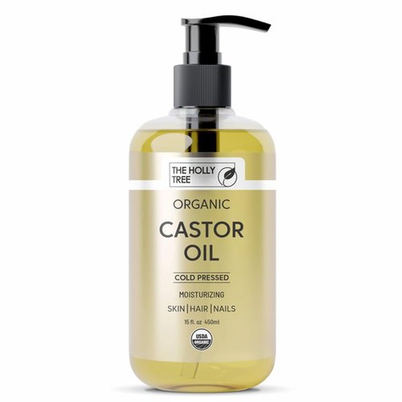 Organic Castor Oil - Cold Pressed 15 fl oz - 100% Pure & Hexane Free - Castor Oil for Hair Growth - Moisturizing & Nourishing - For Face & Body - The Holly Tree