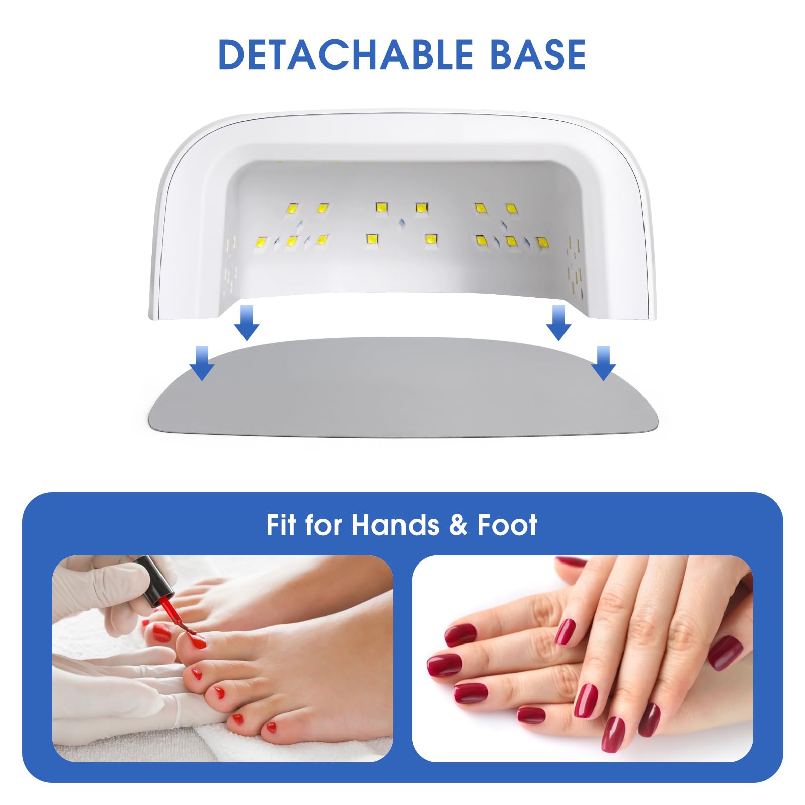 UV LED Nail Lamp, 60W Cordless Nails Lamp Professional LED Nail Light for Gel Nails Nail Dryer with 42 Beads, Perfect for Salon Manicure, Pedicure(White)
