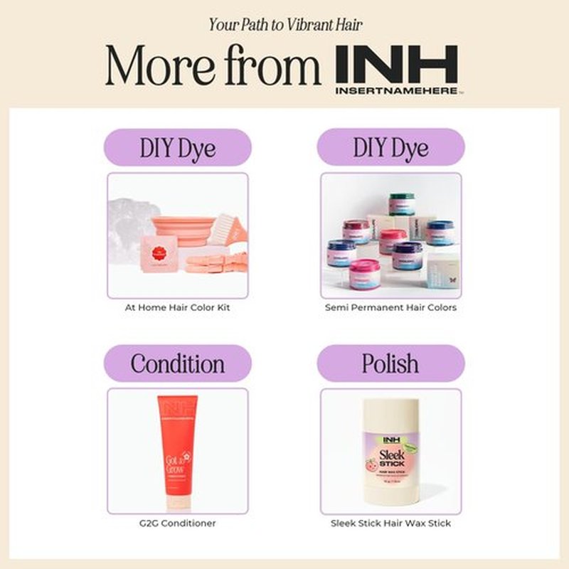**INH Semi Permanent Hair Color - Amethyst Dark Purple Hair Dye | Vegan, No Bleach, 6oz**