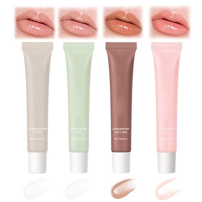 Skiennix Lip Balm Set | Hydrating Tinted Lip Butter & Moisturizing Gloss | 4-Pack Gift for Teen Girls
