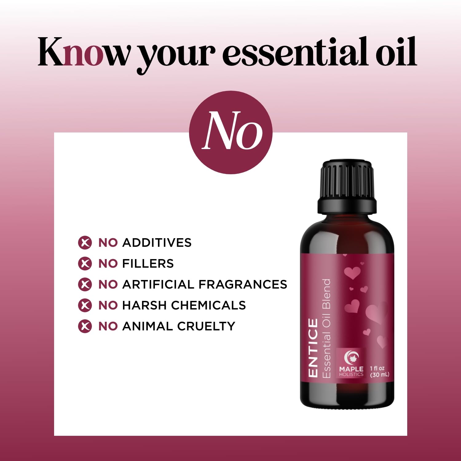 Entice Essential Oil Blend for Diffuser - Passionate Blend of Aromatherapy Oils for Couples with Lavender Palmarosa Clary Sage and Ylang-Ylang Essential Oil - Ignite the Romance Essential Oils Blend