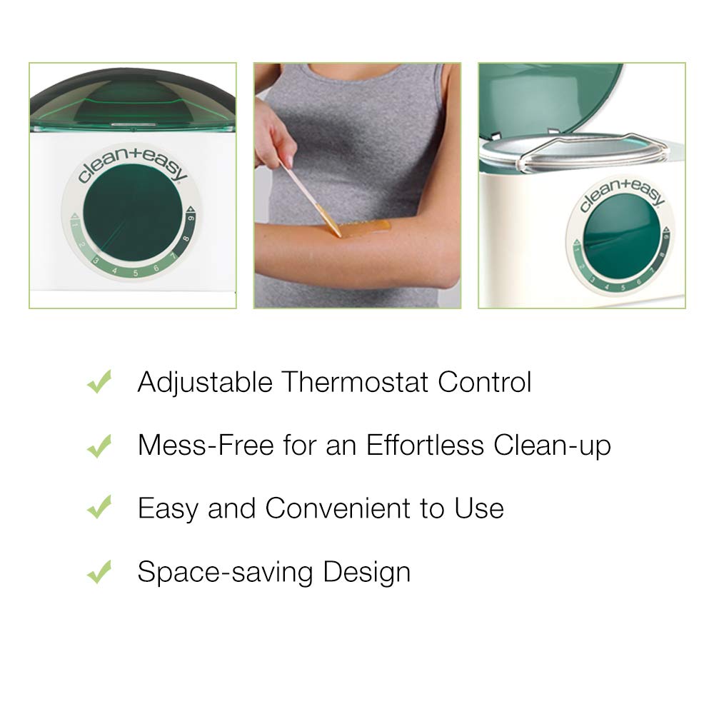 Clean + Easy Wax Roller Warmer Kit – Professional Roll On Wax Warmer for Hair Removal, Portable Heater for Face, Arms, Legs & Body, At-Home or Salon Use, Unit Only (120V)