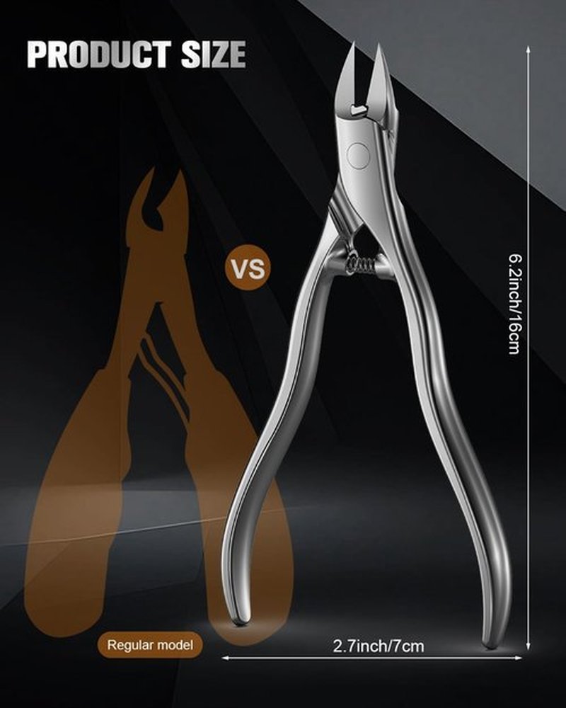 FERYES Podiatrist Straight Blade Toenail Clippers for Seniors - 4.4inch Stainless Steel Long Handle Toe Nail Clippers, Precision Trimming for Thick & Ingrown Nails