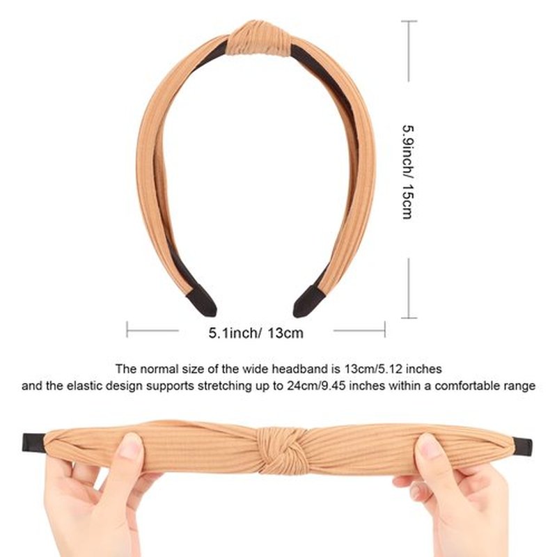 DRESHOW 8 Pack Knotted Headbands for Women Wide Turban Headband Yoga Exercise Ribbing Hair Hoop Hair Bands Accessories
