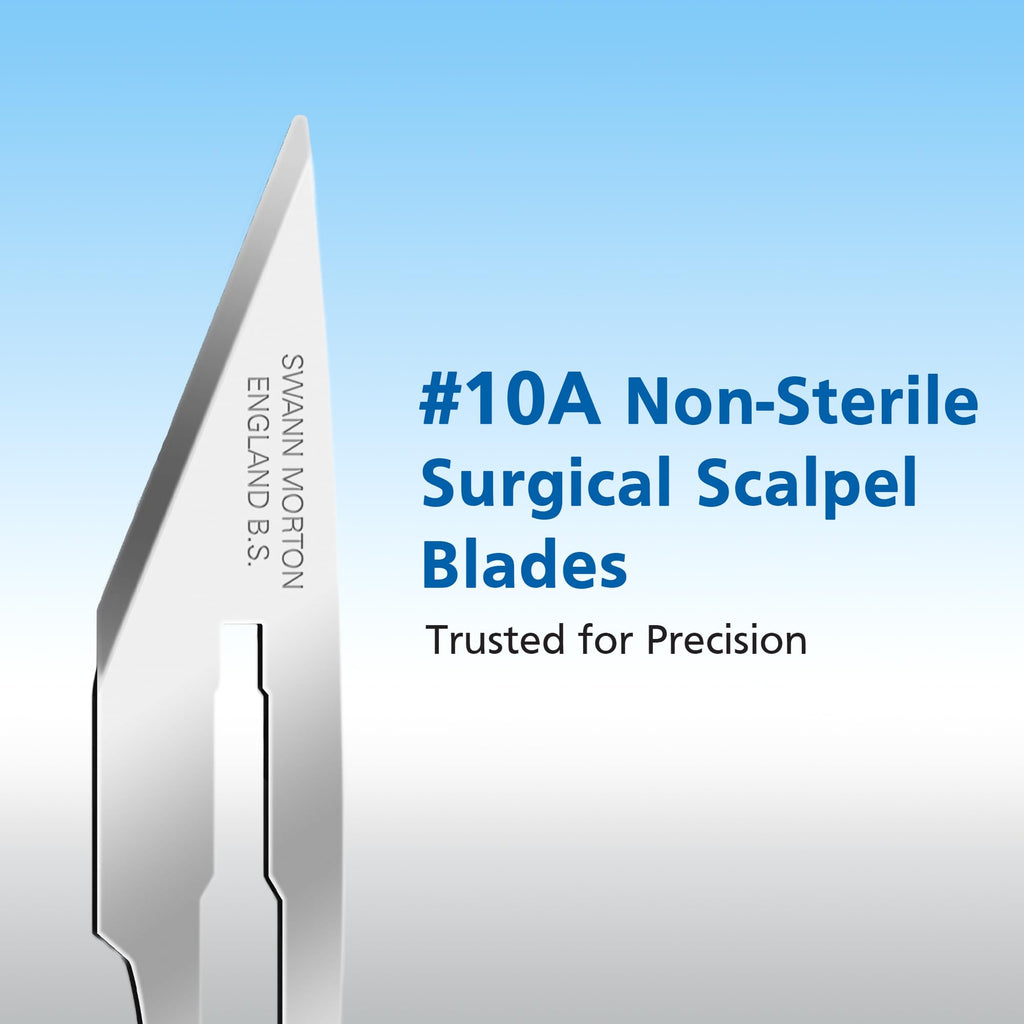 Swann Morton Surgical Scalpel Blade #10A - Box of 100 (20 Packs of 5)