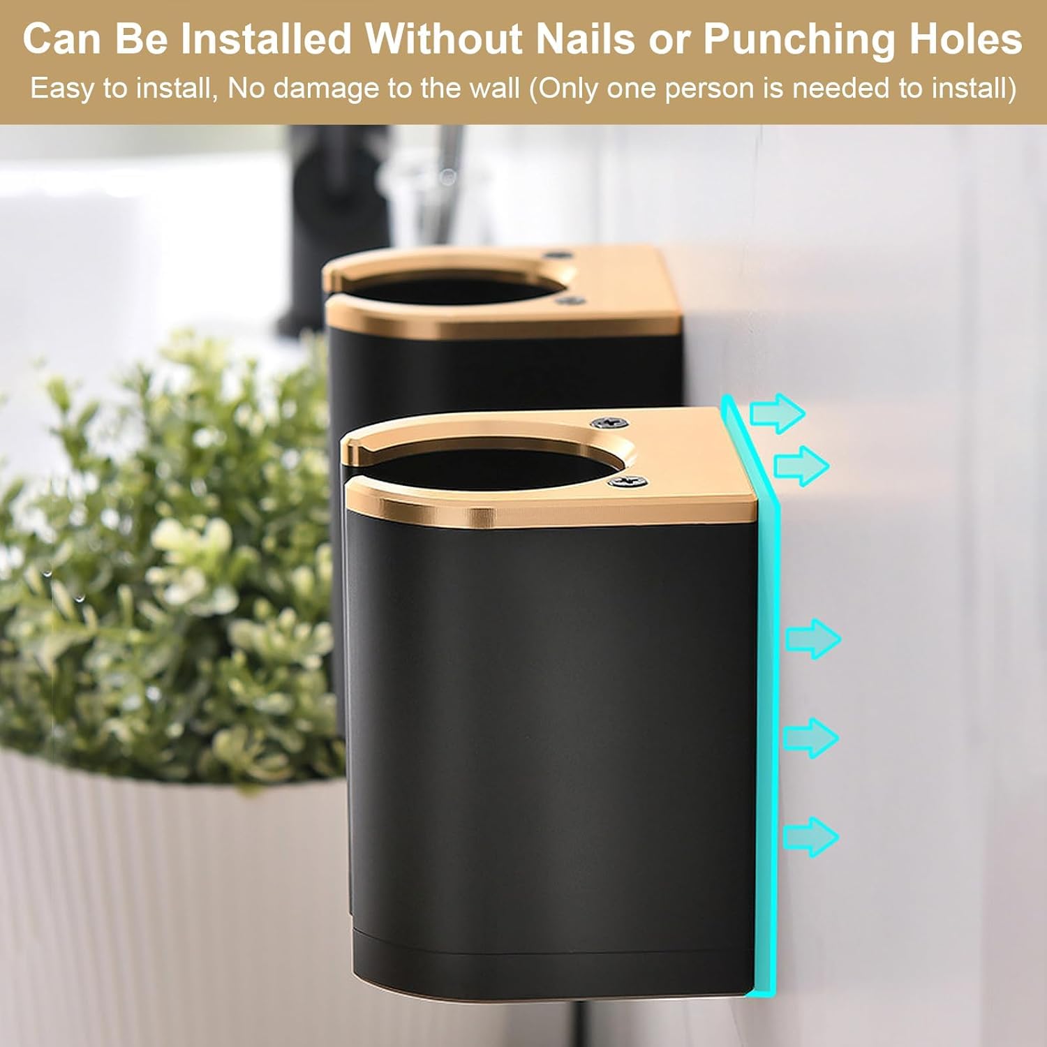Wall Mount Holder Compatible with Dyson Airstraight & Airwrap, Aluminum Straightener Organizer Stand, Curling Iron Storage Rack for Bathroom