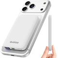Ouotoo Ultra-Thin Magnetic Power Bank 5000mAh, 15W Fast Wireless Charging Portable Battery Pack, 20W USB-C PD Magsafe Compatible for iPhone 17 16 15 14 13 12, LED Display/Portable/Travel/Pocket