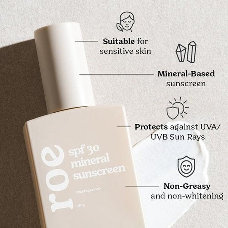 Roe Wellness- Baby Sunscreen Mineral & Reef Safe, Zinc Oxide, Non-Toxic Ingredients SPF 30 | Great For Toddlers, Kids, Newborns & Babies | Non-Greasy, Paraben-Free