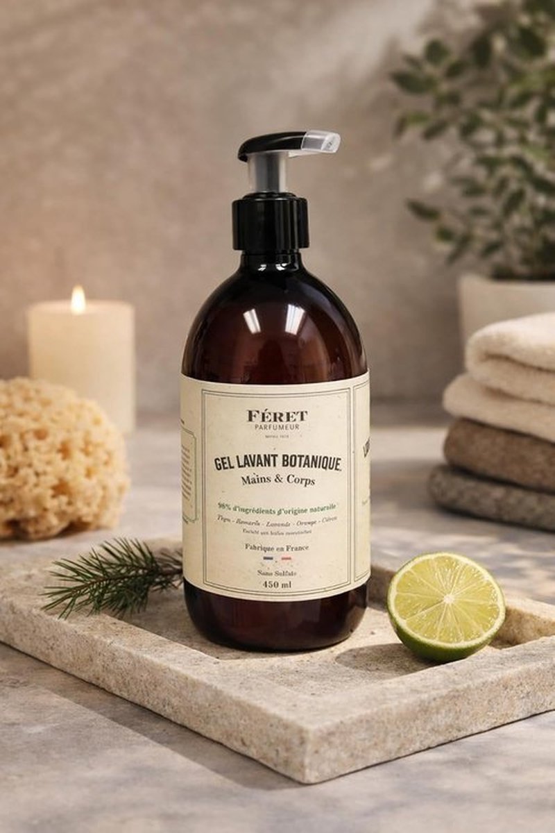 Feret Parfumeur Botanical Hand & Body Liquid Soap - Hydrating Lavender & Rosemary Cleanser | 500ml