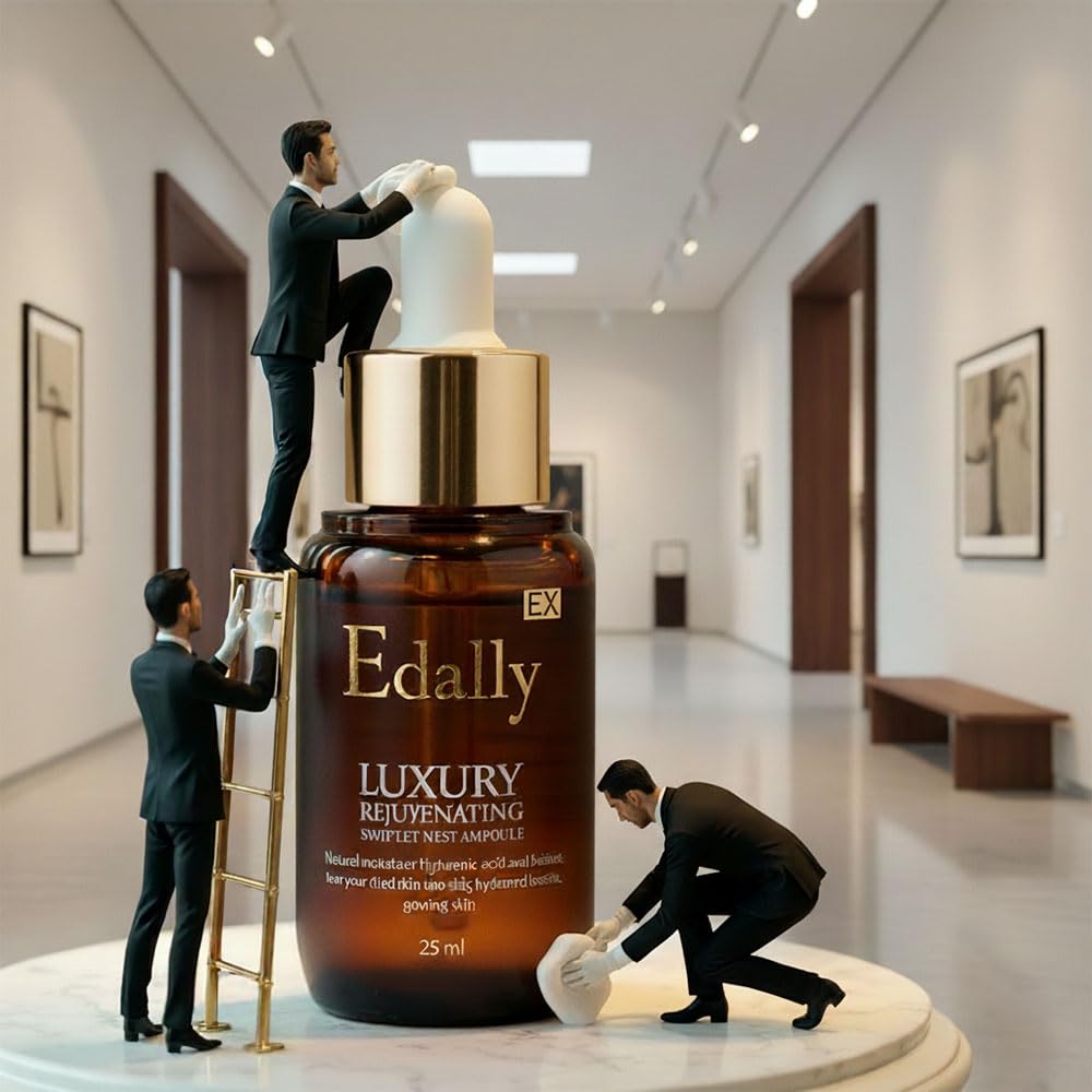 Edally EX Luxury Rejuvenating Bird's Nest Ampoule Serum - Premium Korean Facial Serum with Marine Collagen & Swiftlet Nest Extract - Deep Nourishing, Firming & Hydrating Care - [25ml / 0.85 fl.oz]