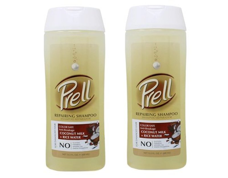 Prell Coconut Milk + Rice Water Shampoo - Color Safe Anti-Breakage Repair for Damaged Hair | 13.5 fl. oz (Pack of 2)